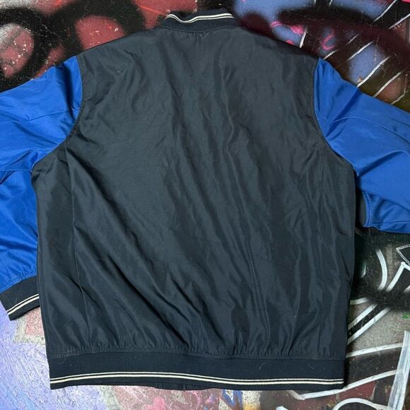 Michael Kors Varsity Bomber Jacket - Black & Blue - Snap-Button - Size XL - Picture 8 of 8